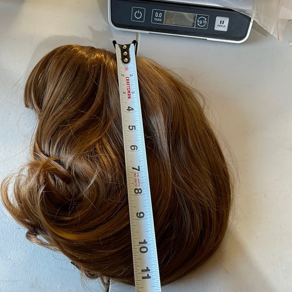 NWT amber copper wig end curl bob with bangs center part glossy 11”- 13” stretch - Picture 10 of 16